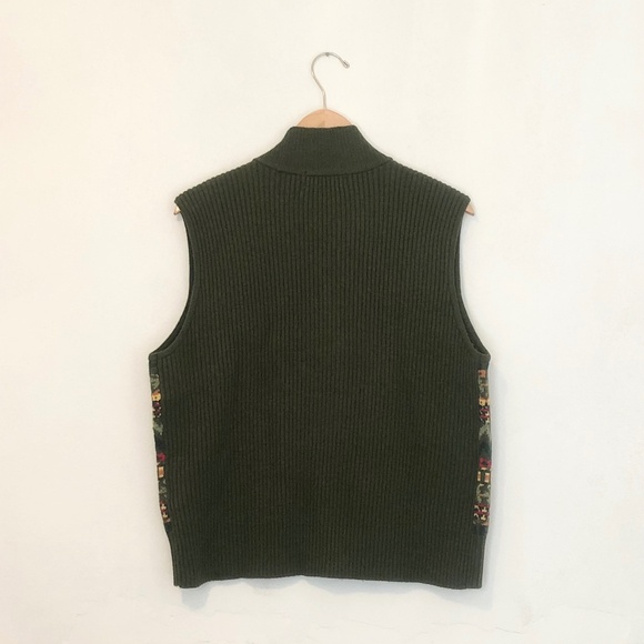 Labour Union Fair Isle Lambswool Sleeveless Shawl Collar Cardigan Size 40 NWT - Picture 4 of 6